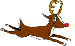 Brown and White Deer with Red Nose  Charming Clipart for Your Creative Projects