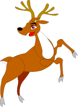 Reindeer with White Nose and Brown Antlers Clipart - Perfect for Winter Designs