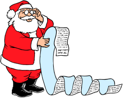 Santa Claus Writing Letter Clipart - Festive Holiday Illustration