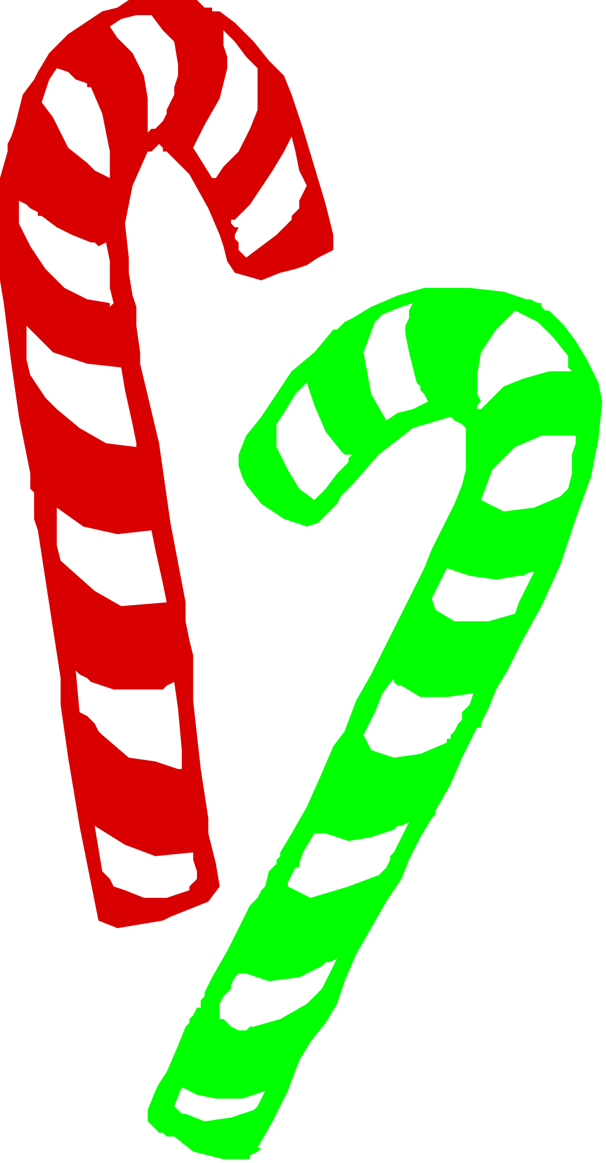 Candy Cane Delight: A Festive Clipart Design with a Candy Cane Centerpiece