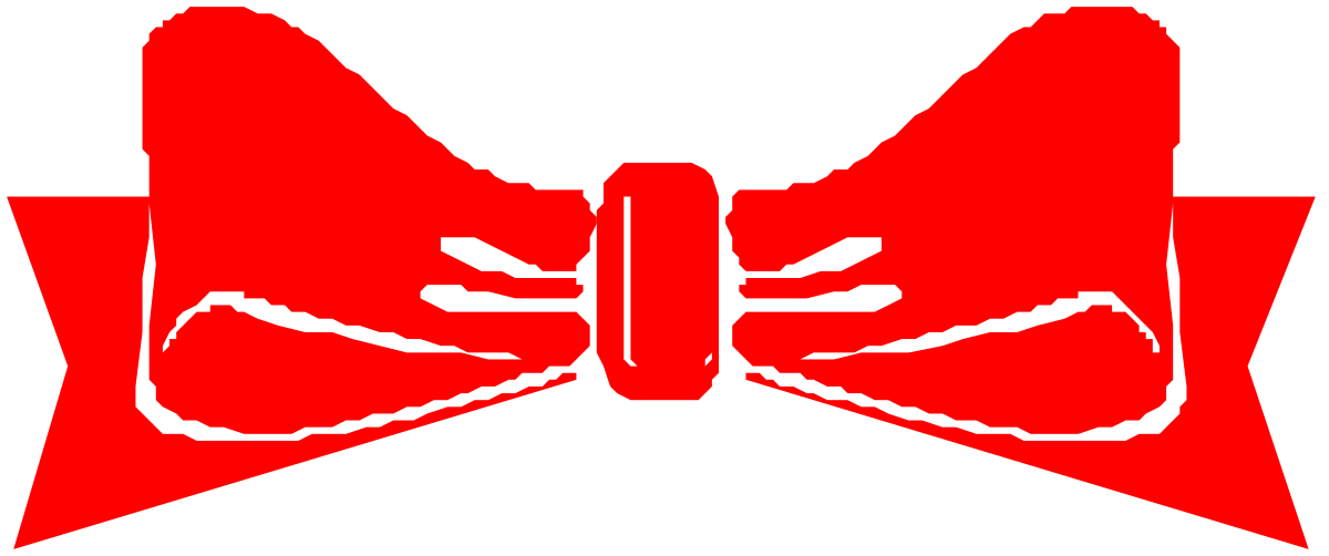 Red Bow with Two Black Bows Clipart for Festive Decor