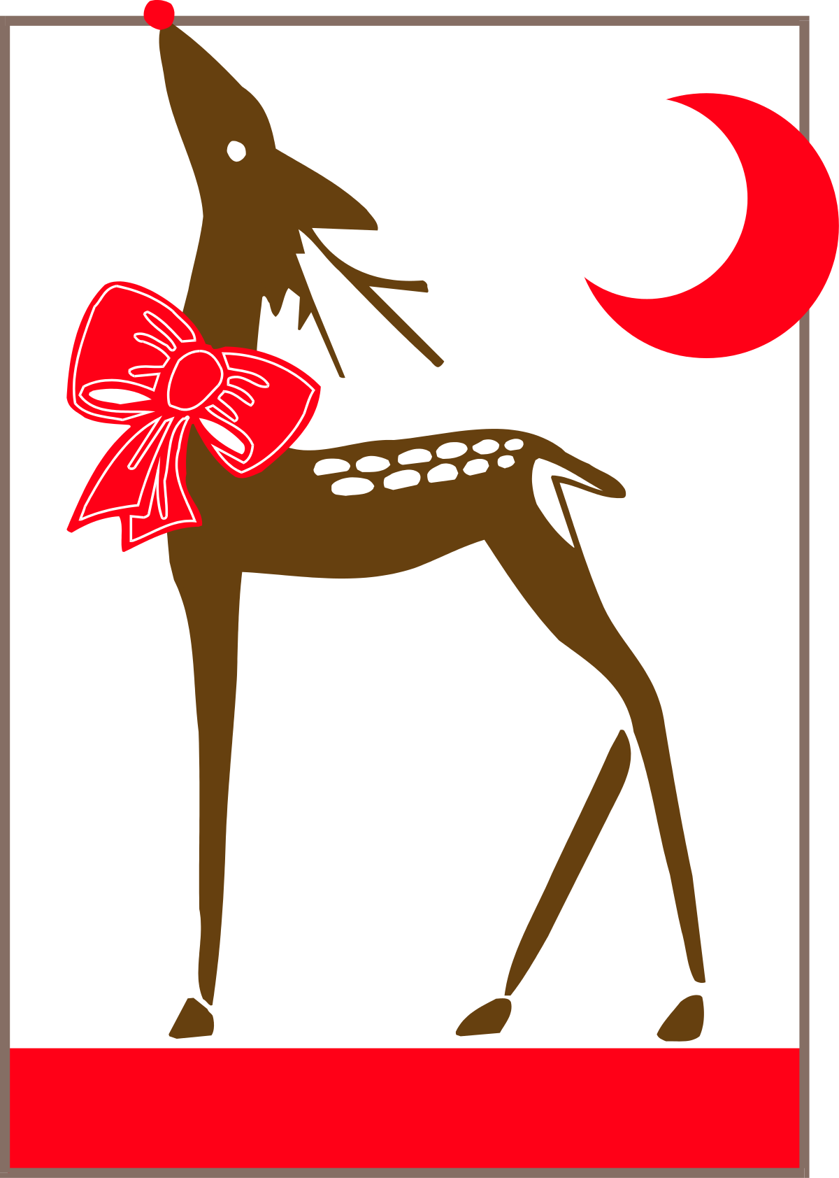 a deer with a bow on its neck clip art png transparent Deer with Bow Clipart - Charming Wildlife Illustration for Creative Projects