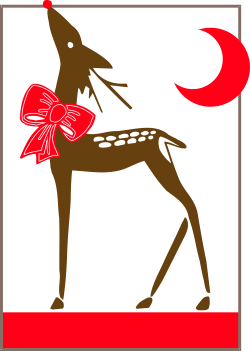 Deer with Bow Clipart - Charming Wildlife Illustration for Creative Projects