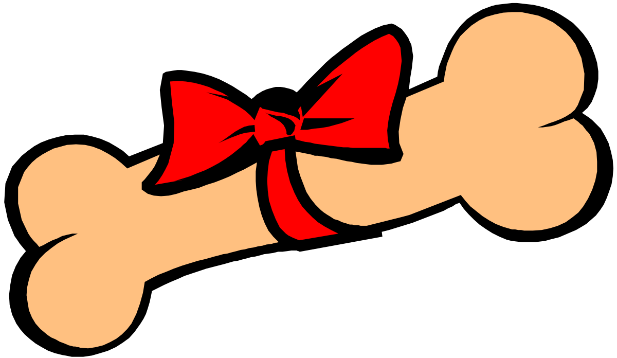 a dog bone with a red bow clip art png transparent Dog Bone Clipart with Red Bow - Perfect for Pet Lovers