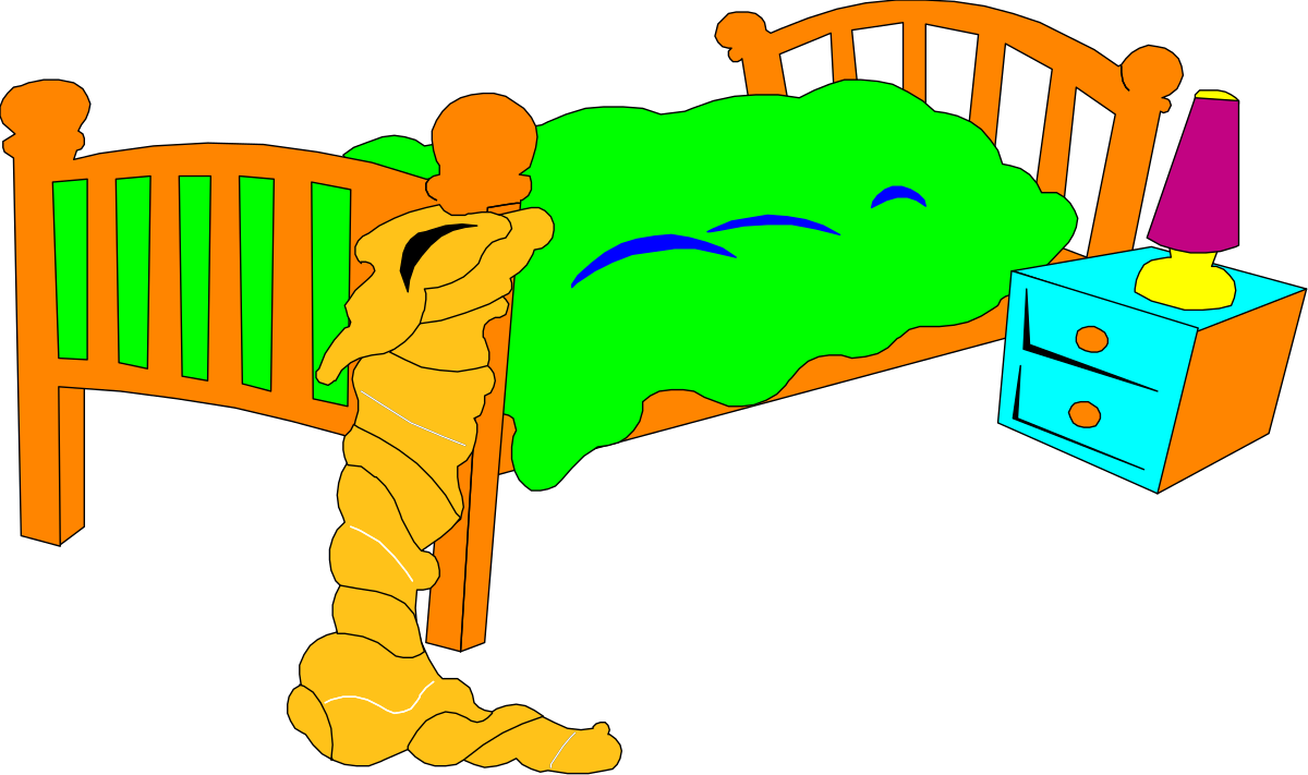 Person Standing in Front of Bed Clipart for Home Decor and Lifestyle Themes