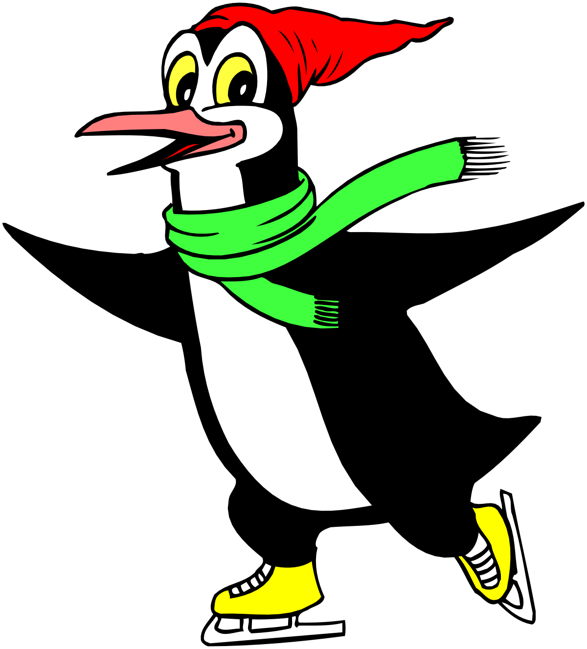 Penguin Clipart: Stylish Penguin in Scarf and Boots