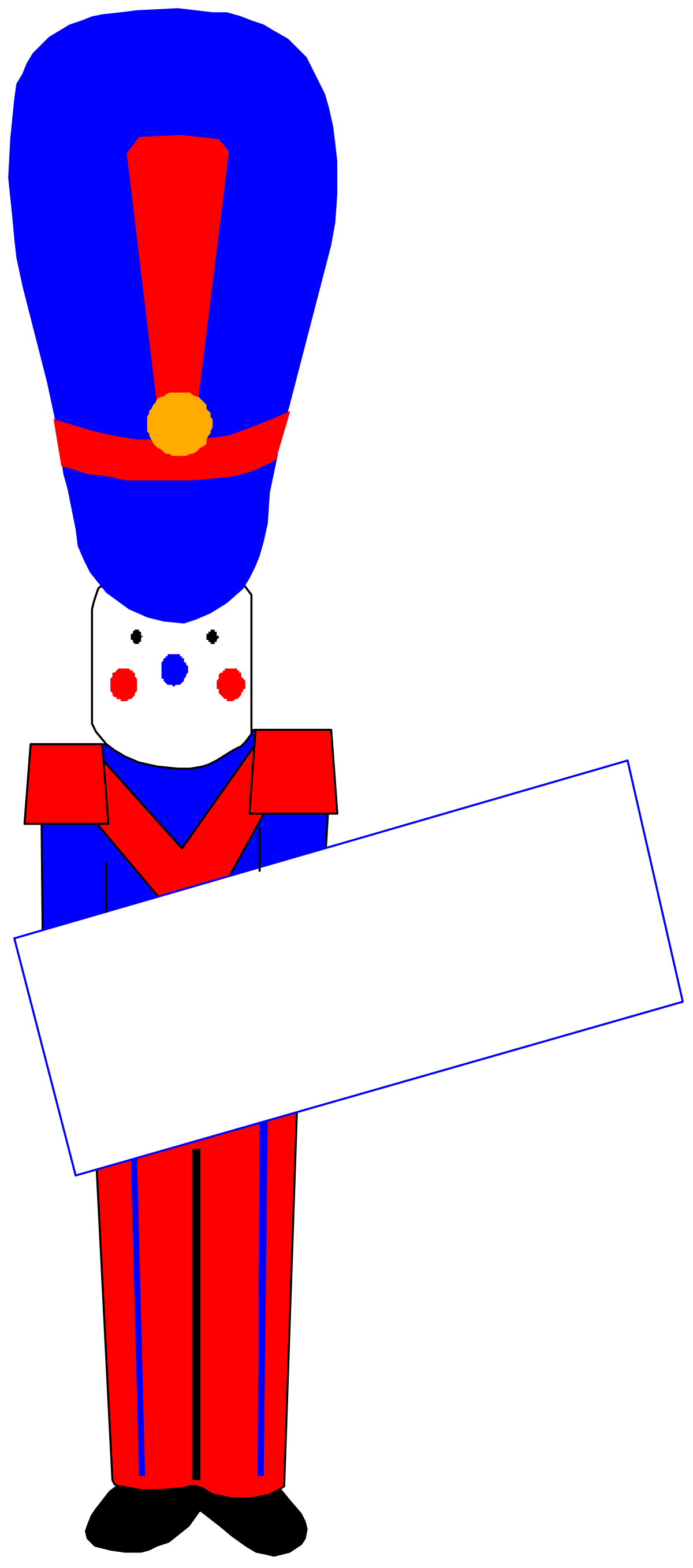 Toy Soldier Holding Sign Clipart for Creative Projects