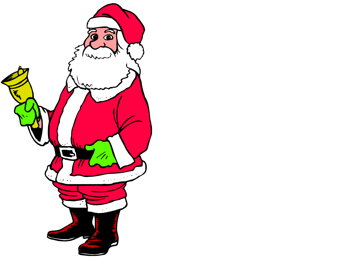 Santa Claus with Bell Clipart  Festive Holiday Symbols