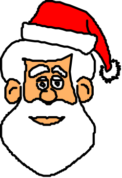 Santa Claus Clipart: Charming Bearded Santa with Iconic Hat