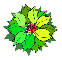 Holly Clipart: Vibrant Green Leaves and Bright Red Berries