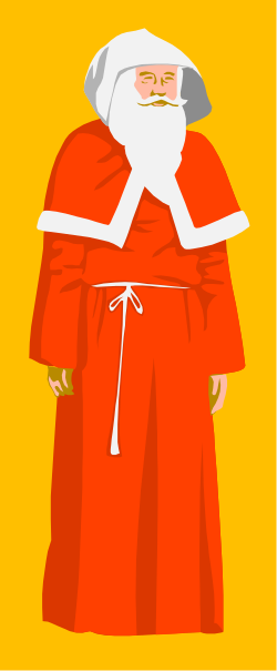 Cartoon Man in a Red Robe Clipart for Creative Projects
