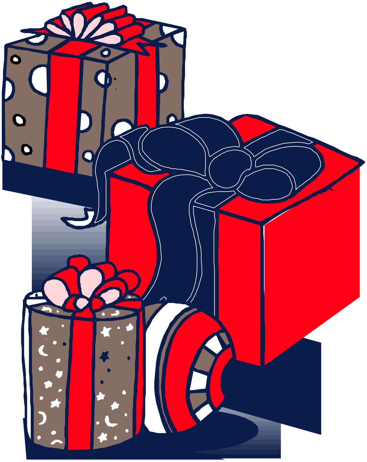 a red and white gift box with a bow clip art png transparent Gift Box Clipart - Red and White Present with Bow for Celebrations