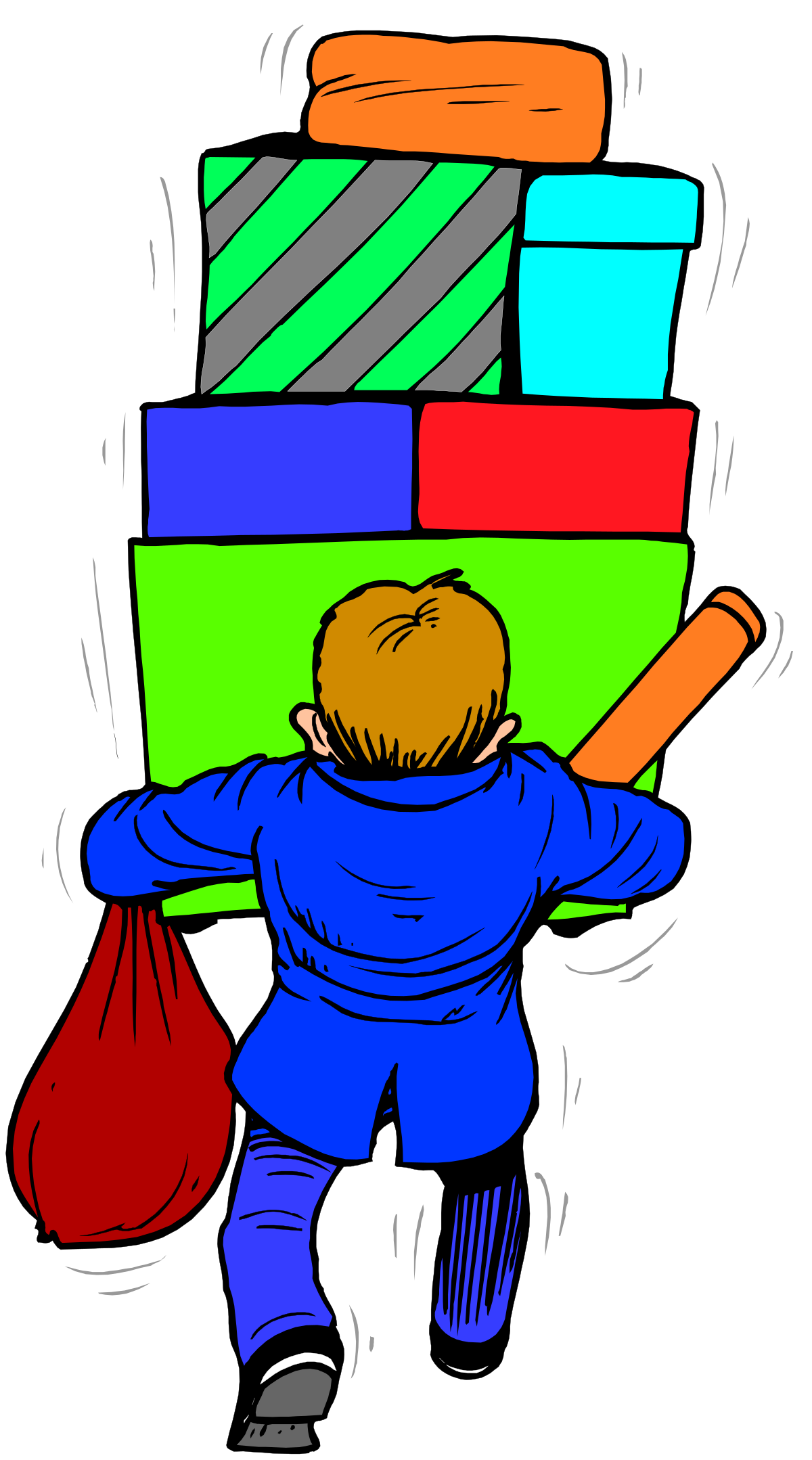 a child carrying a pile of blocks clip art png transparent Child Carrying Pile of Blocks - Playful Clipart