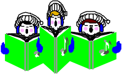 Three People Standing in a Line of Green Squares Clipart