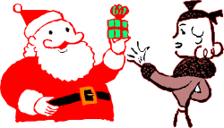 Santa Claus Holding a Gift Box - Festive Holiday Clipart