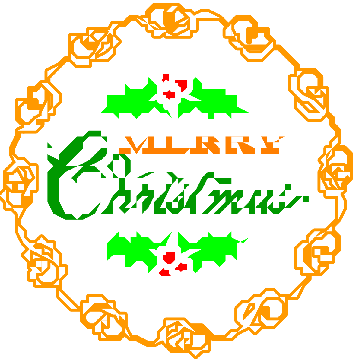 City Logo Clipart: Vibrant Green and Orange Design