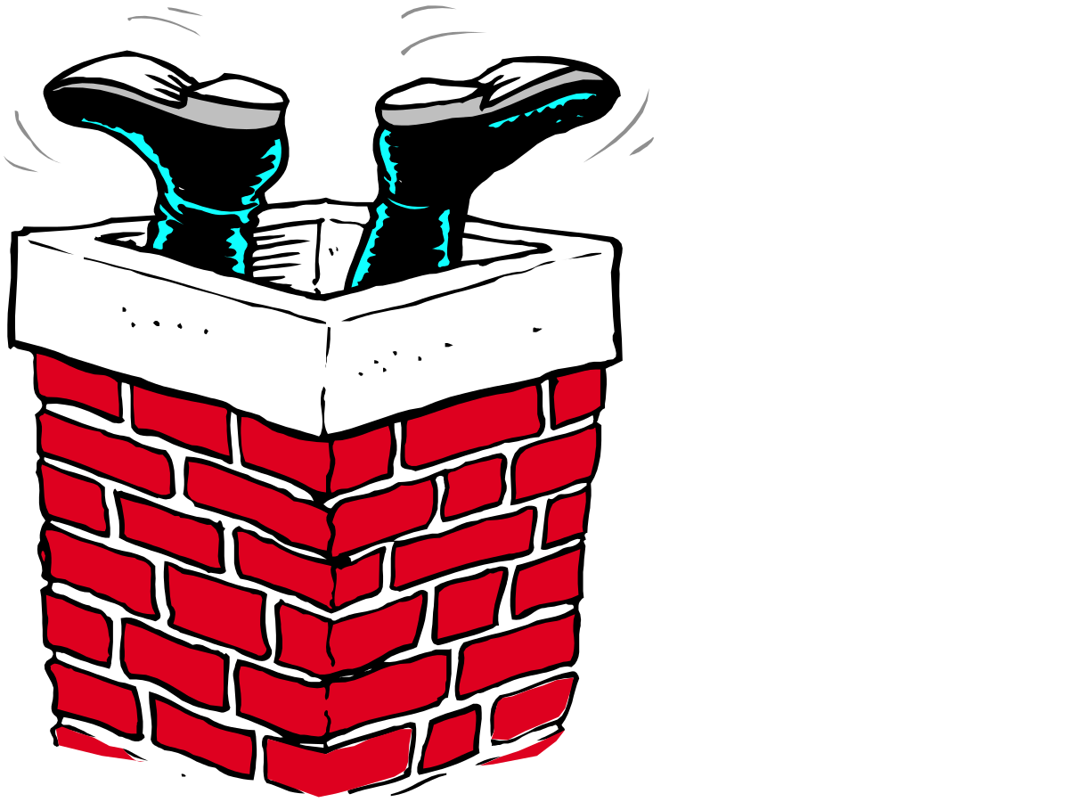 Cartoon Character Stuck in Brick Wall Clipart