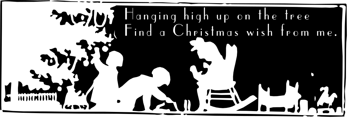 Hang High: Black and White Christmas Clipart for Festive Decor