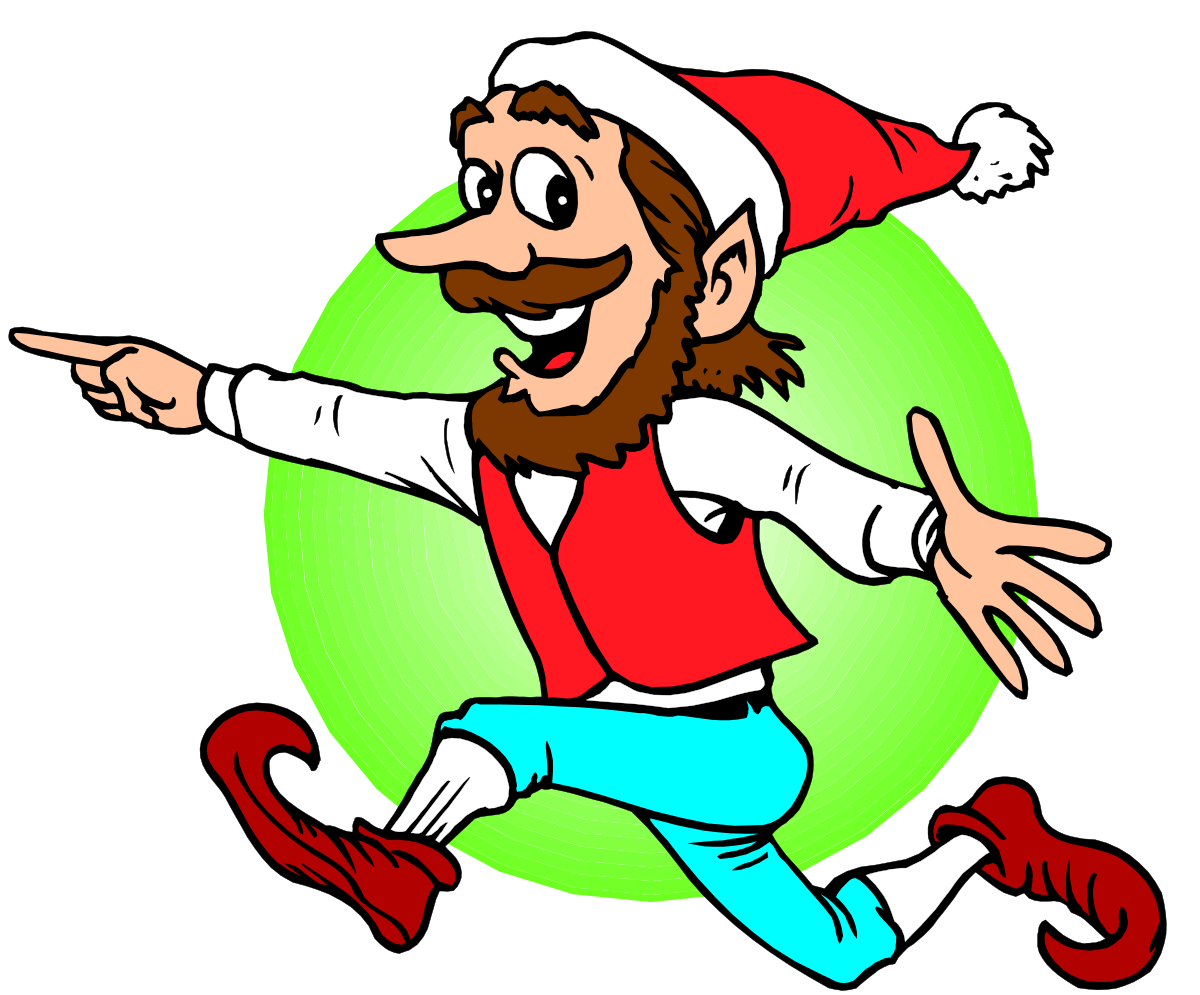 a cartoon santa running with a santa hat on clip art png transparent Cartoon Santa Running with Santa Hat - Festive Clipart