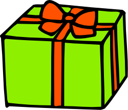 Green Gift Box with Red Bow - Festive Clipart for Every Occasion