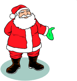 Santa Claus with Green Hat and Scarf - Festive Clipart
