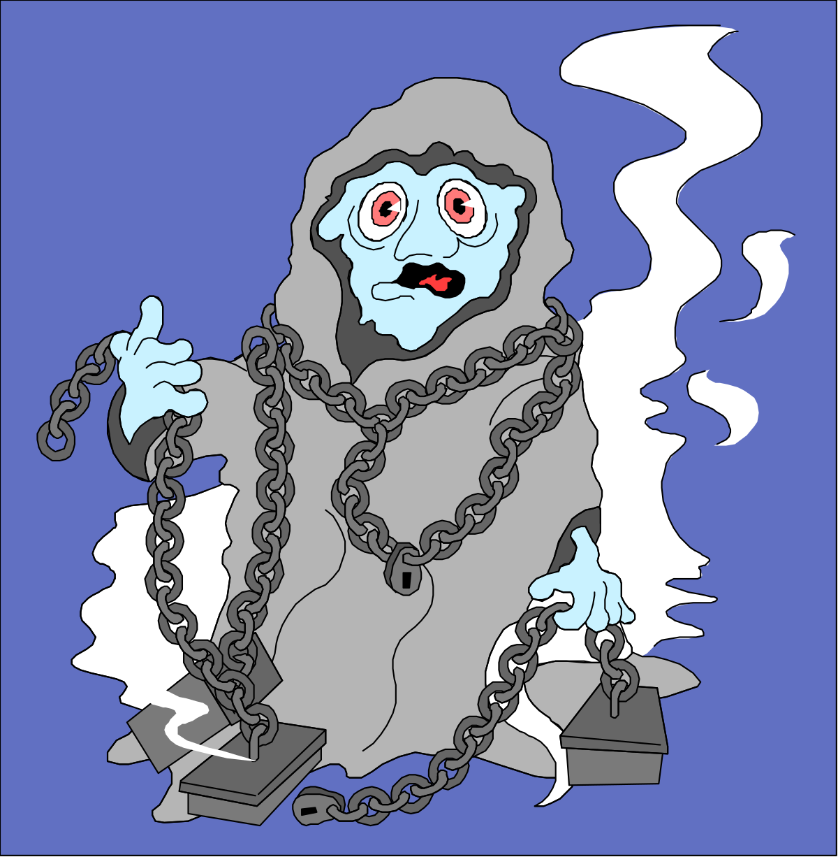 Cartoon Character with Chains: Unique Clipart for Creative Projects