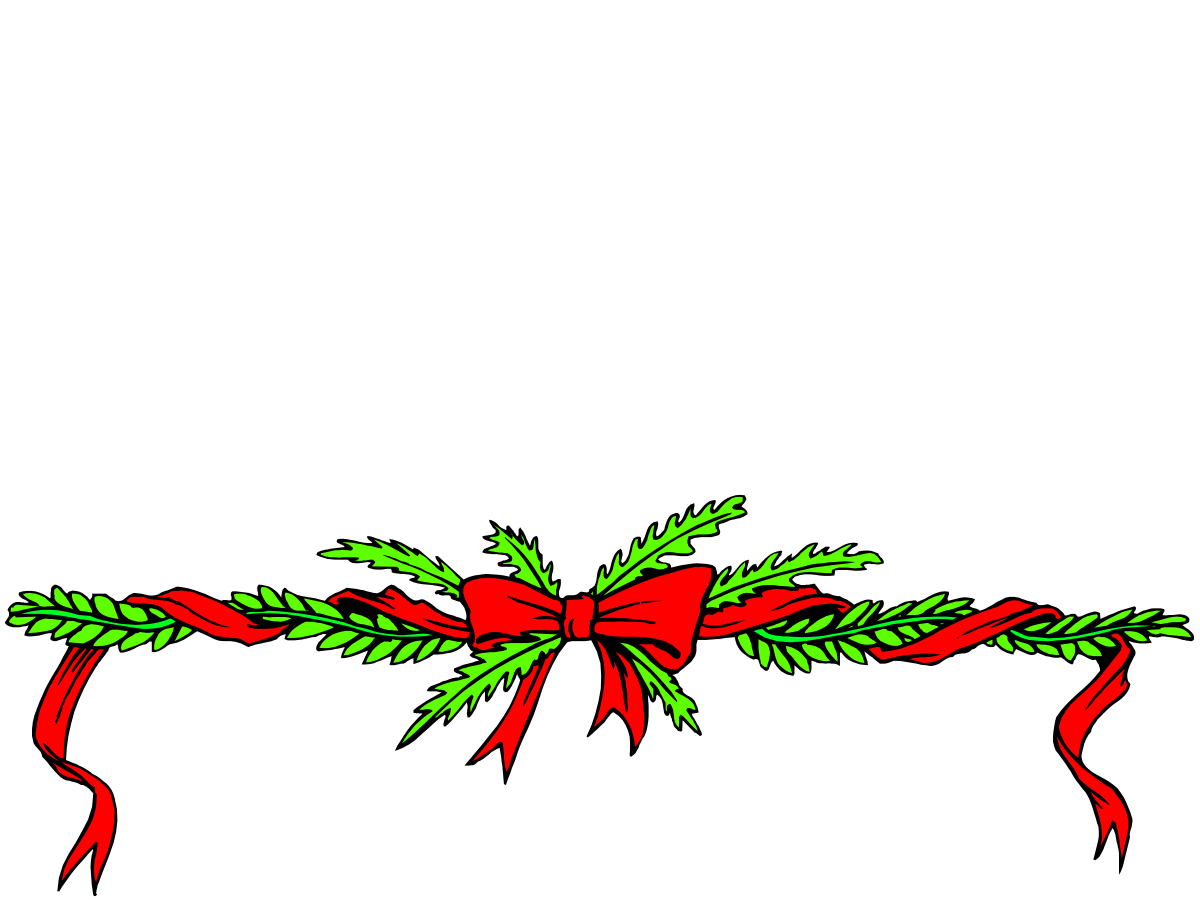 Christmas Wreath Clipart: Festive Red and Green Decorations with Bows