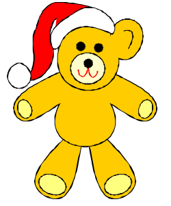 Teddy Bear Wearing Santa Hat - Cheerful Holiday Clipart