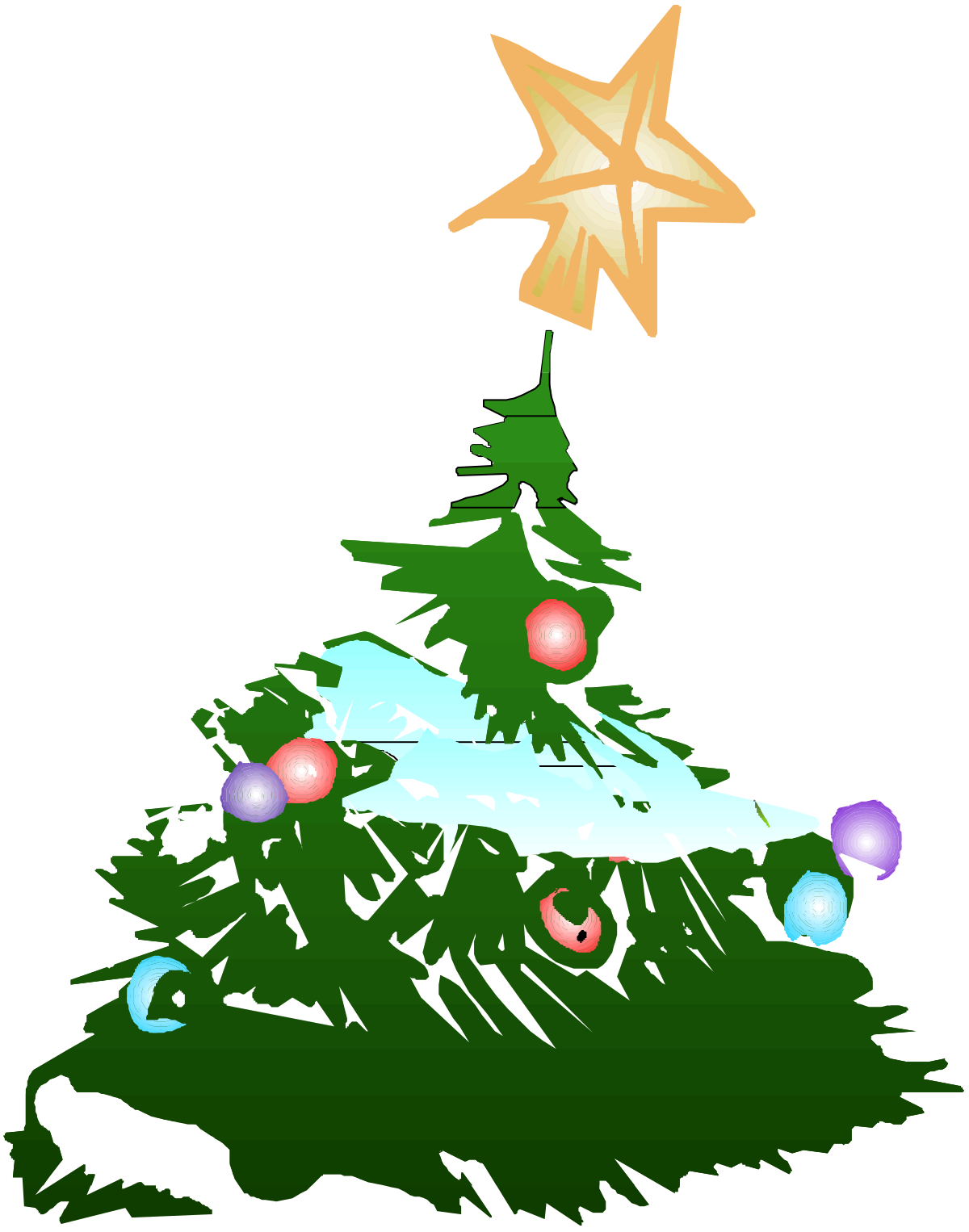 a christmas tree with a star on top clip art png transparent Christmas Tree Clipart with Star on Top - Festive Holiday Decoration