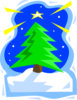 Christmas Tree Clipart with Star on Top: Festive Holiday Decorations