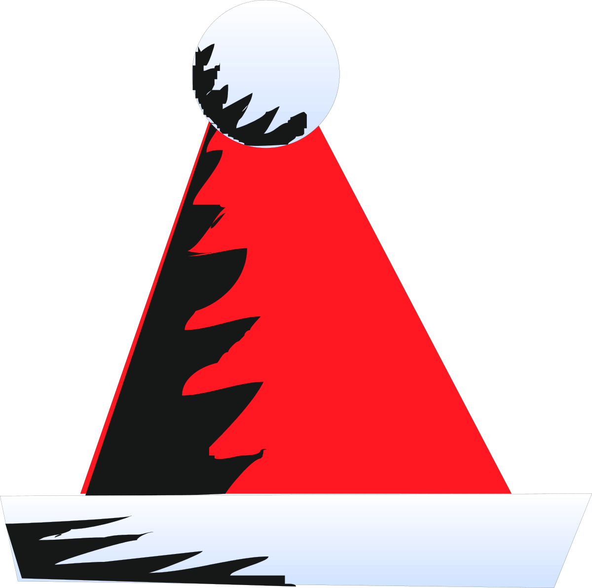 Red and White Christmas Tree Clipart with Snowy Top