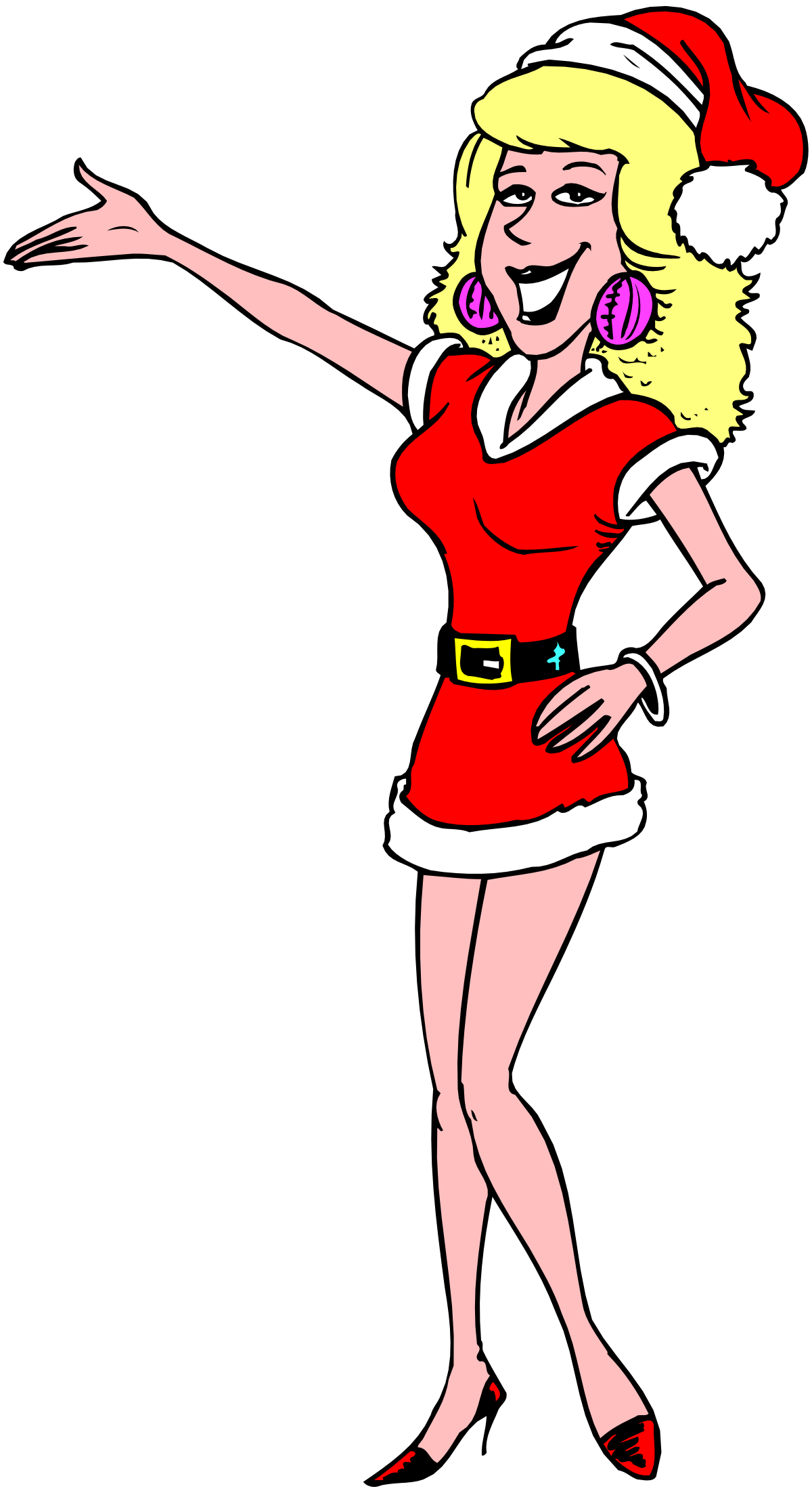 Santa Claus Costume Woman Clipart: Festive Character Design