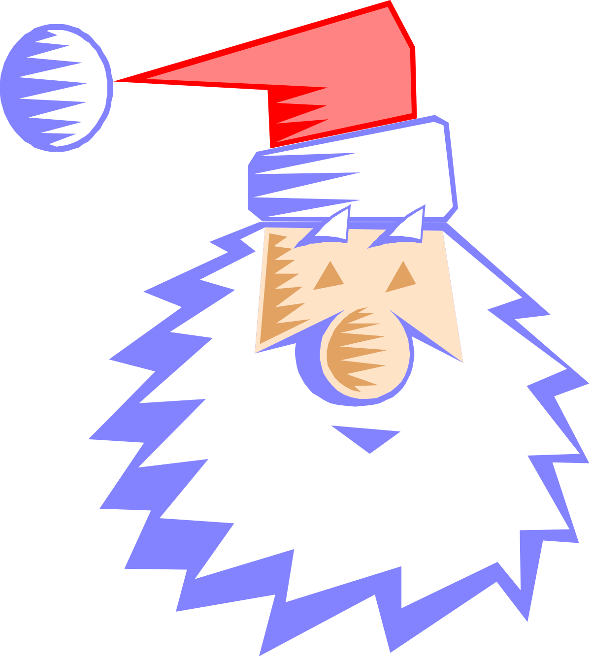 Santa Claus Clipart: Jolly Santa with Red Hat and Nose