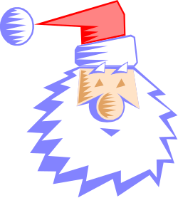 Santa Claus Clipart: Jolly Santa with Red Hat and Nose