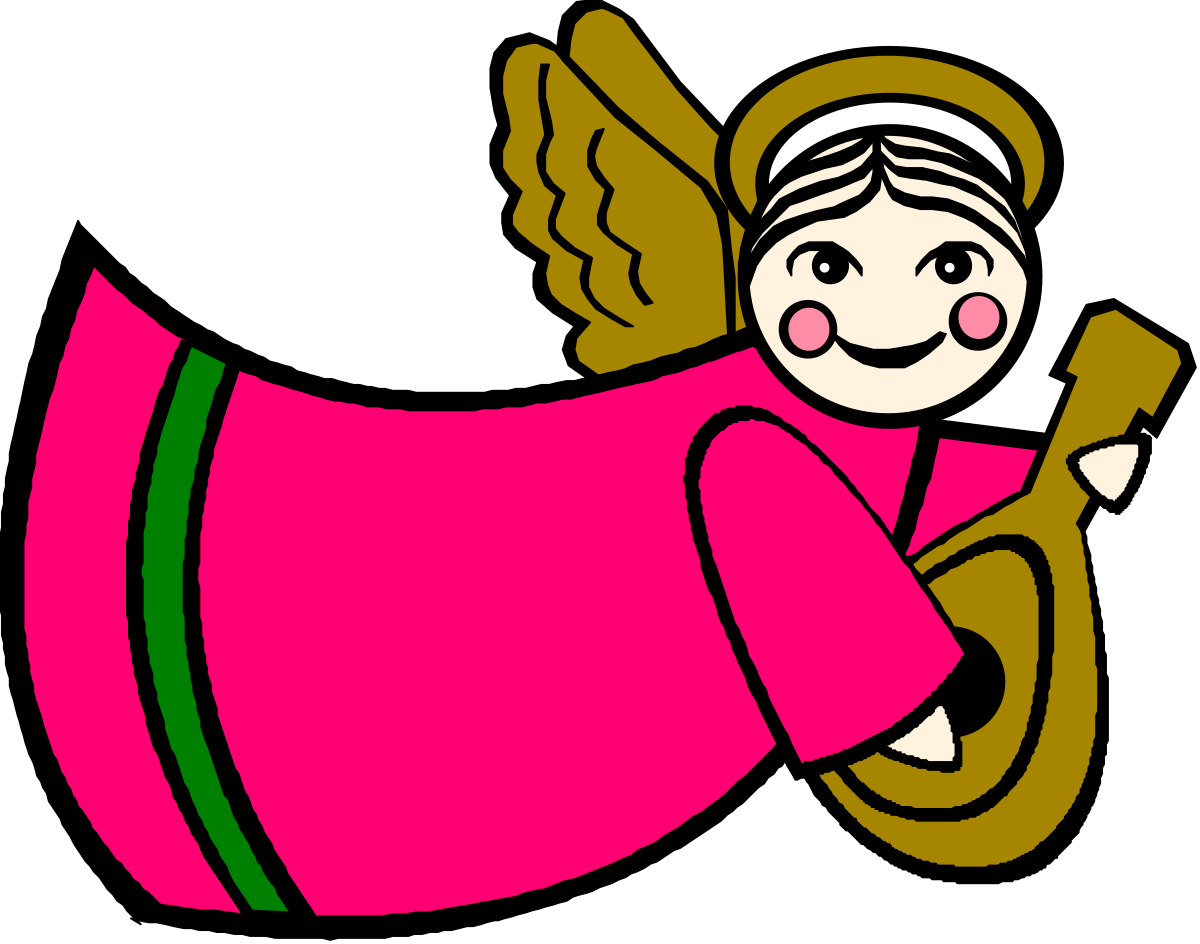a cartoon angel with a pink dress and green wings clip art png transparent Cartoon Angel with Pink Dress and Green Wings Clipart