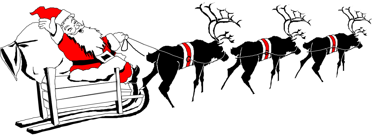 Santa Claus on a Sled Clipart - Festive Holiday Fun