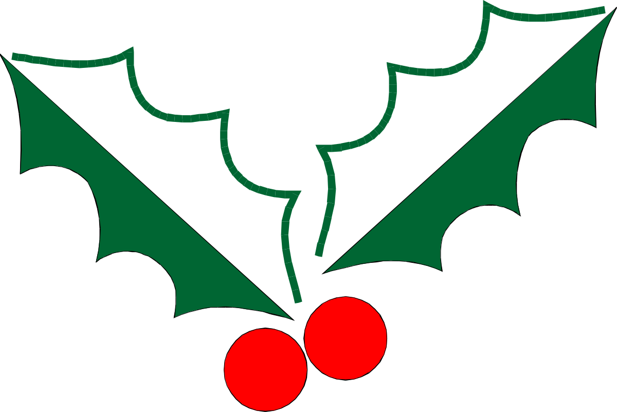 Holly with Red Berries - Festive Clipart for Holiday Designs