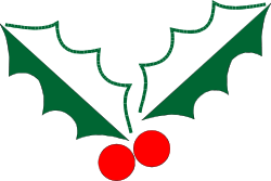 Holly with Red Berries - Festive Clipart for Holiday Designs