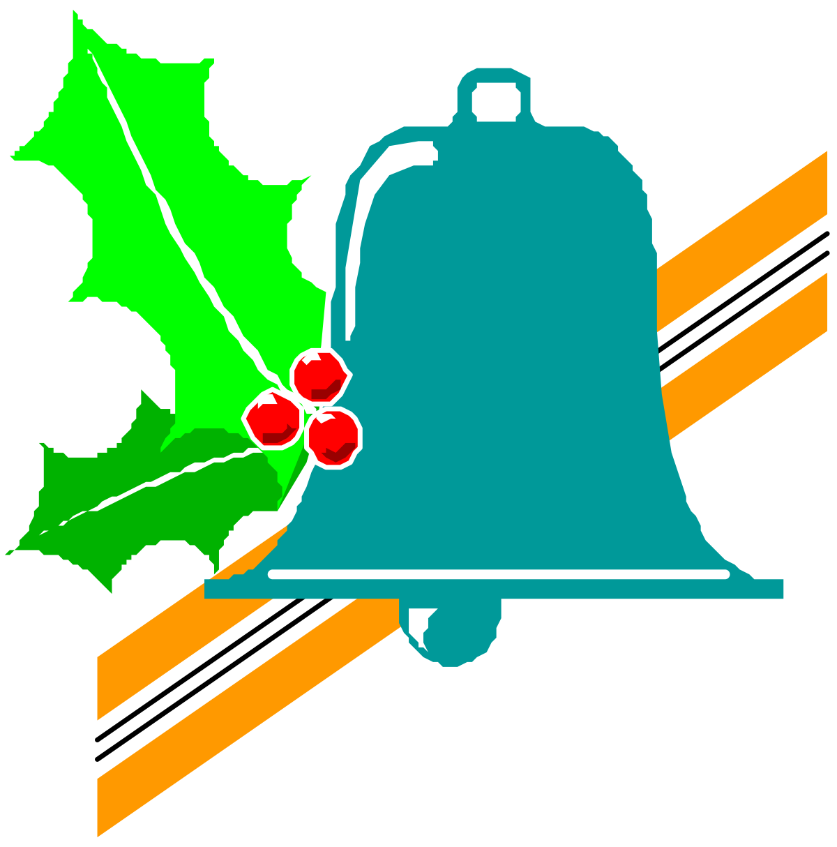 Holly Bell Clipart with Festive Greenery for Seasonal Designs