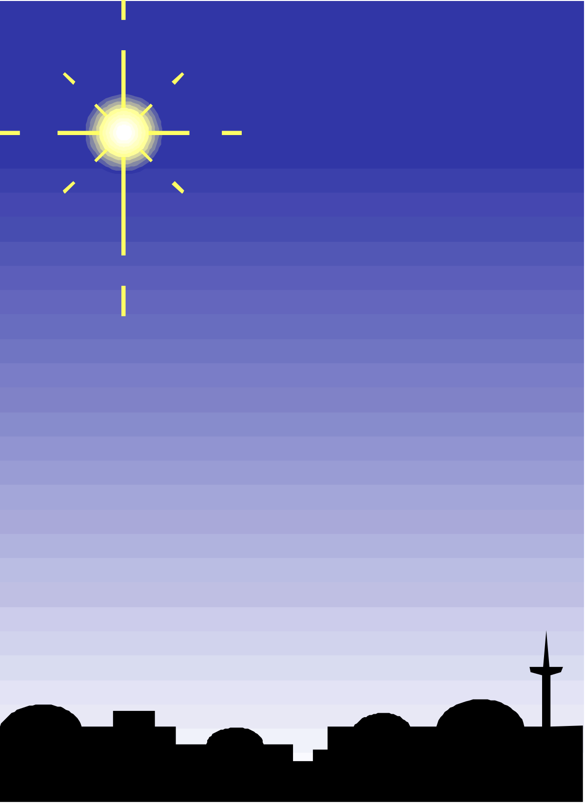 a star is shining in the sky over a city clip art png transparent Shining Star Over Cityscape Clipart