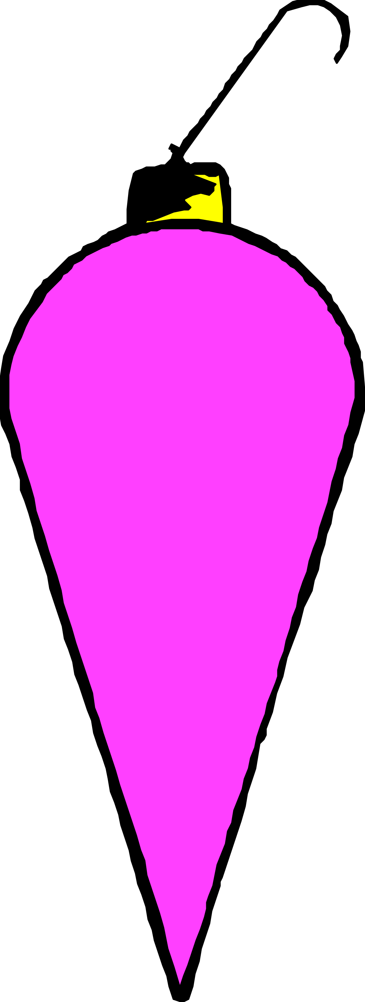 Purple Triangle with Yellow Crown Clipart - Unique and Playful Design