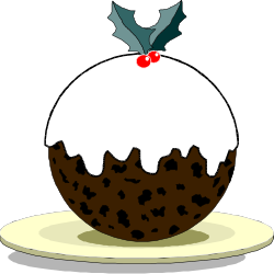 Chocolate Covered Dessert with Holly | Delightful Holiday Treat Clipart