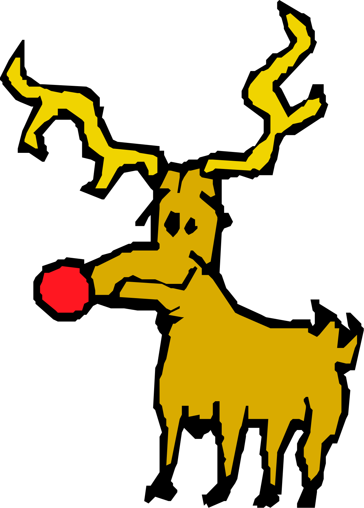 Goat Silhouette with Red Apple - Perfect for Clipart Designs