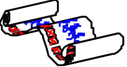 Map with Red and Blue Lines - Vector Clipart for Navigation