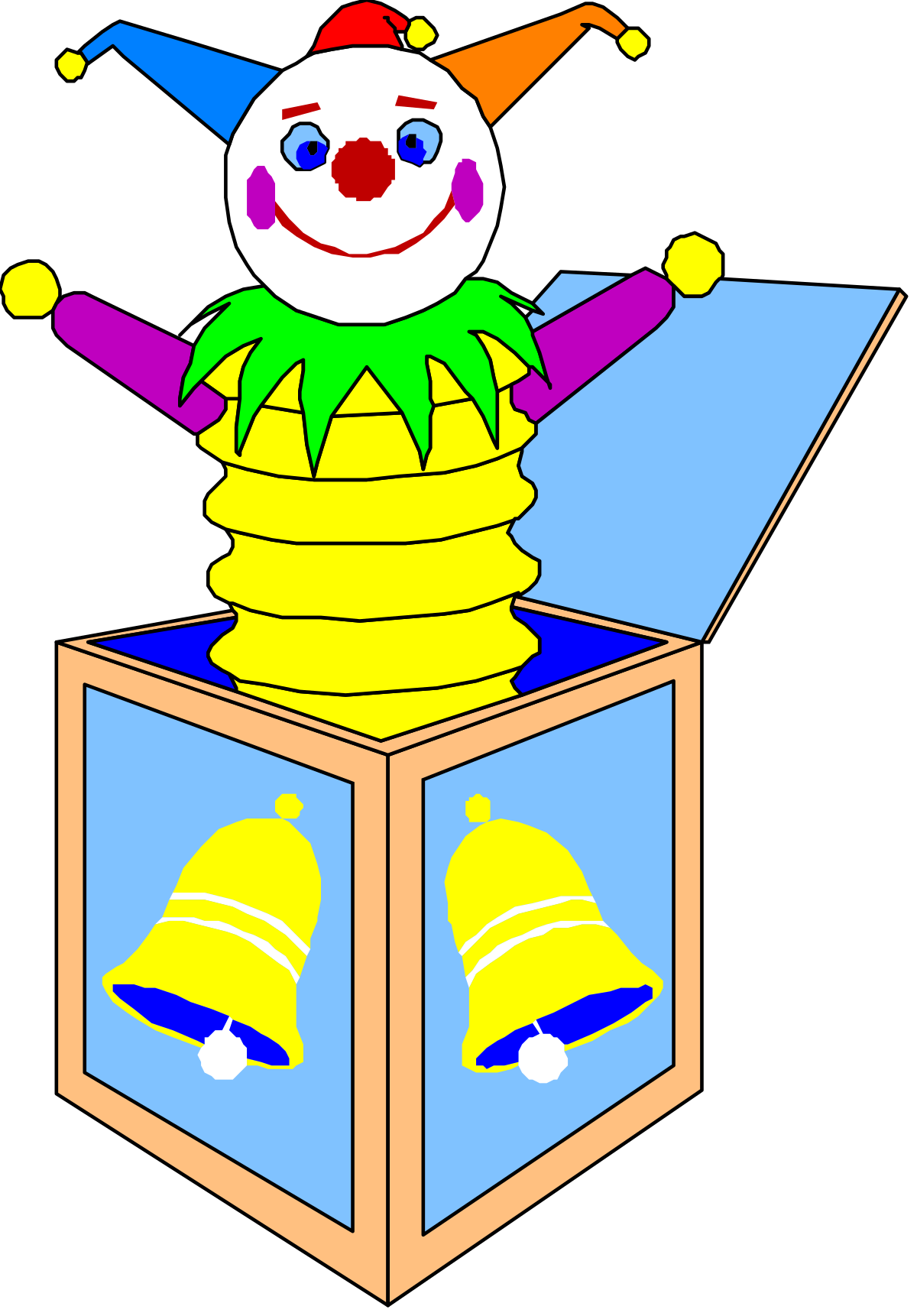 a clown is sitting on top of a box clip art png transparent Clown on Box Clipart - Playful Character Illustration