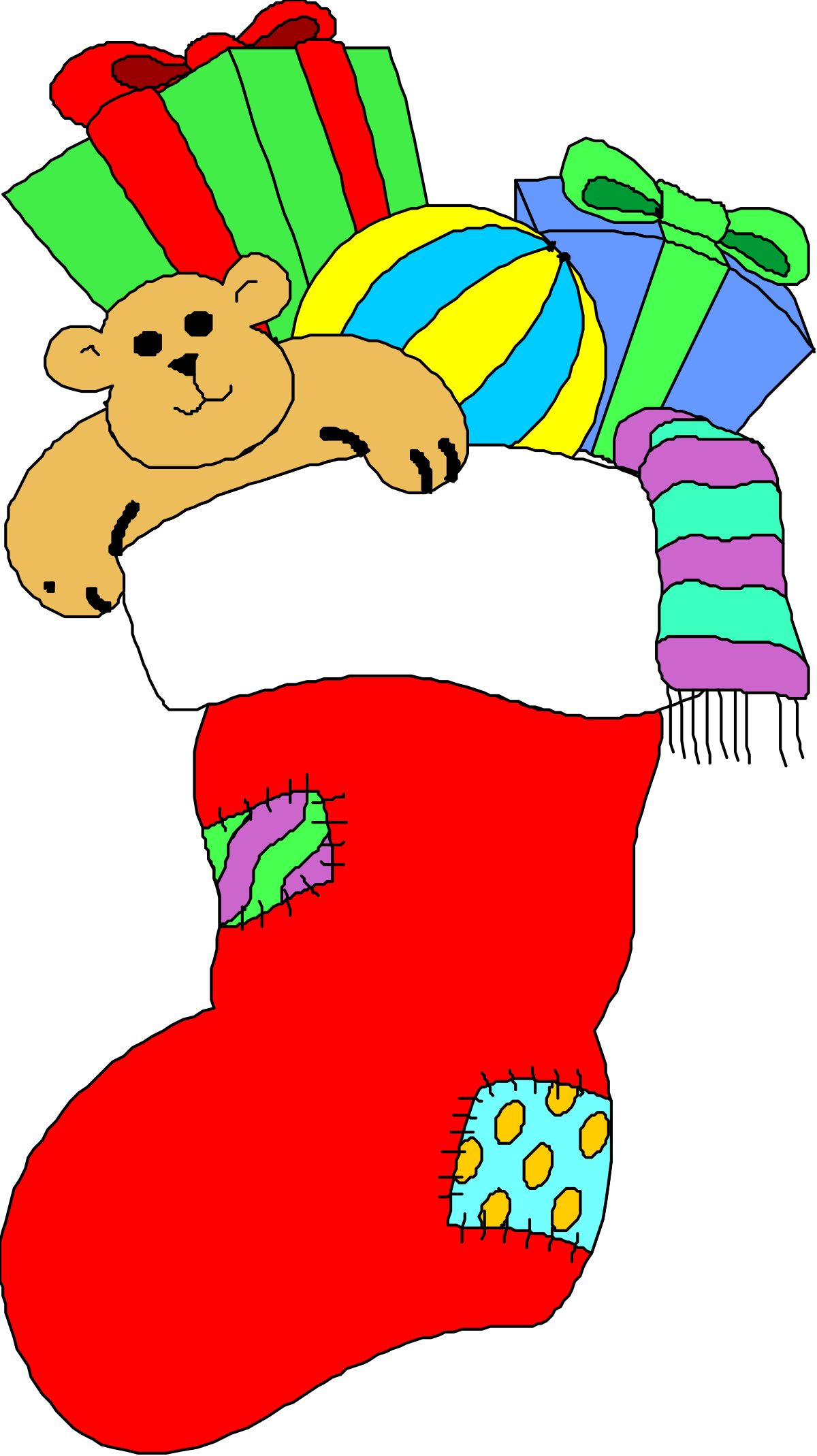 a teddy bear in a christmas stocking clip art png transparent Teddy Bear in Christmas Stocking Clipart