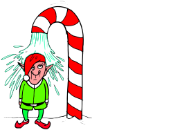 Cartoon Character with Candy Cane Clipart for Festive Designs