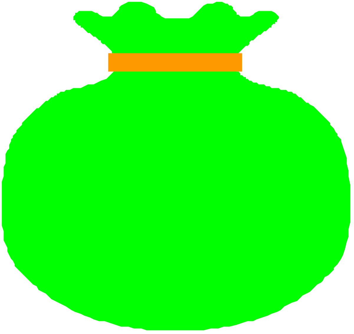 Green Pot with Red Bow Clipart for Festive Decor