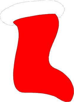 Red Christmas Stocking with White Top - Festive Clipart Collection