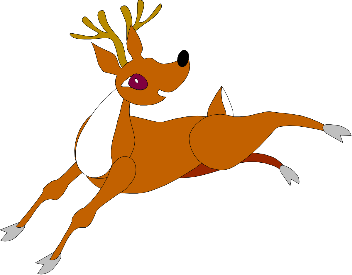 Cartoon Deer Clipart with Brown Eyes and White Tail